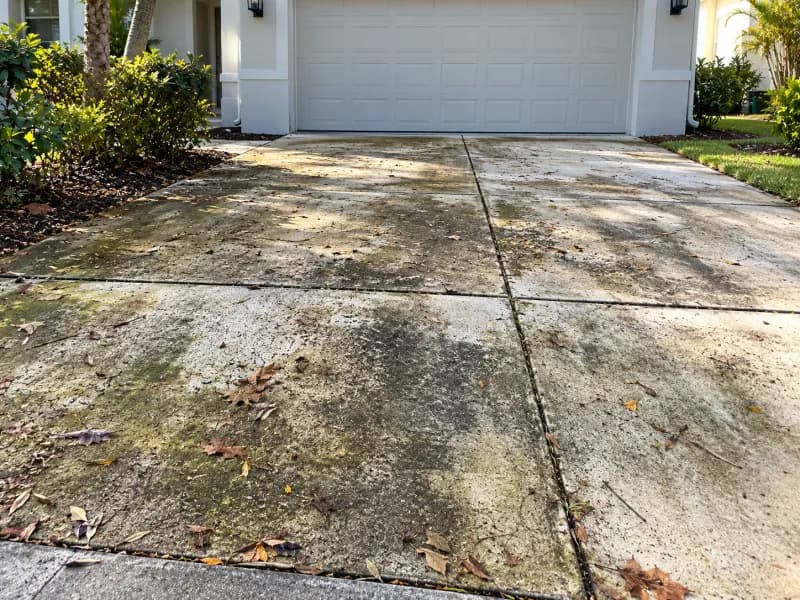 Driveway before cleaning