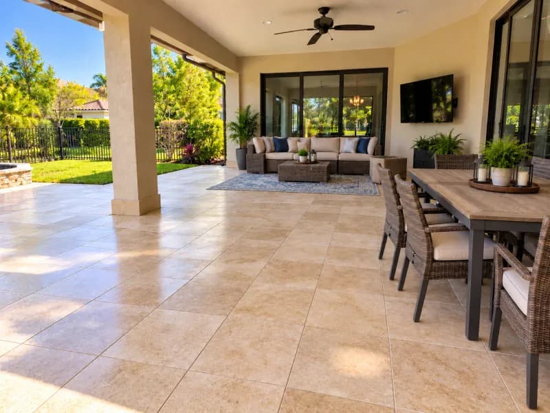 Patio after professional cleaning