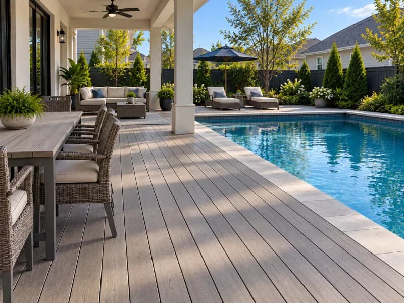 Pool deck after professional cleaning